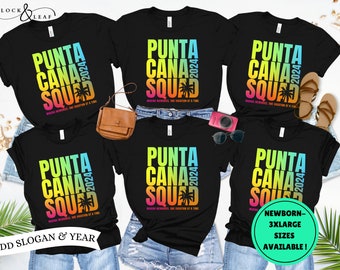 Punta Cana group vacation shirts, Family vacation shirts, Punta Cana girls trip, Custom matching group vacation tshirts, Beach trip shirts