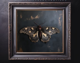 Vintage Moth Print | Digital download | Dark Academia Decor | Dark Cottagecore | Dark Aesthetic