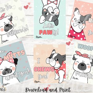 Printable Dog Valentine&#39;s Day Cards, Kids Valentine Cards For School, Valentine Card, Valentine Cards For Kids, Valentine Cards for School