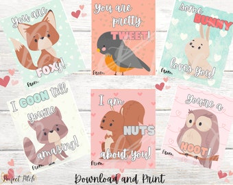 Tarjetas de San Valentín de animales imprimibles, Tarjeta de San Valentín para niños para clase, Tarjetas de San Valentín, Tarjetas de San Valentín para niños, Tarjetas de San Valentín para la escuela