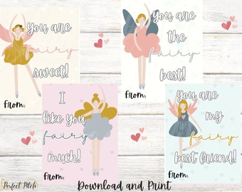 Tarjetas de San Valentín de hadas imprimibles, Tarjetas de San Valentín para niños para la clase, Tarjetas de San Valentín, Tarjetas de San Valentín para niños, Tarjetas de San Valentín para la escuela
