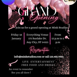 Grand Opening Flyer, DIY Celebration Flyer, Event Party Flyer, Launch Flyer, Instagram Flyer,  Hair/Beauty/Nails Flyer, Canva Template,