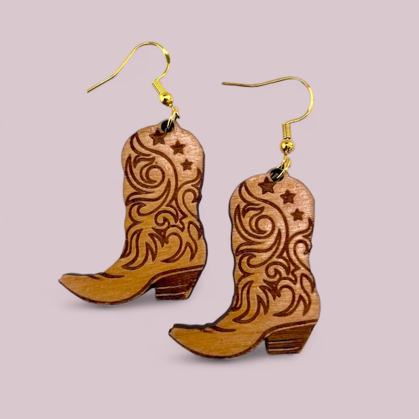 Western Cowboy Boot Dangle Earrings