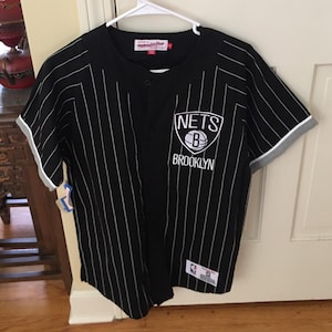 Brooklyn Nets Jersey Mitchell and Ness NBA Basketball Baseball Jersey Sz. S