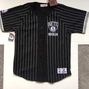 Brooklyn Nets Jersey Mitchell and Ness NBA Basketball Baseball Jersey Sz. M