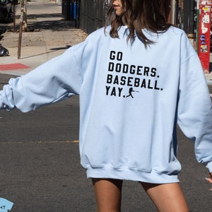 LA Baseball Sweatshirt, LA Baseball Crewneck, LA Baseball Oversized, Los Angeles Baseball Crewneck, Dodger Baseball Gift, Women&#39;s Dodger