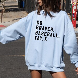 Atlanta Baseball Oversized Sweatshirt, Atlanta Baseball Sweatshirt, Atlanta Baseball Crewneck, Cute Baseball, Atlanta Baseball Crewneck