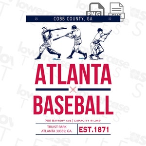 Atlanta Baseball Poster Digital File, Braves png, Braves baseball svg, Atlanta baseball png, Braves Digital File, Braves svg