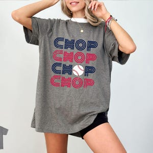 Atlanta Baseball Shirt, Chop Chop Shirt, Women&#39;s Atlanta Tshirt, Retro Chop On Shirt, Softstyle Baseball Tshirt, Gift for Atlanta Fan