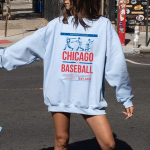 Chicago Baseball Sweatshirt, Cubs Crewneck, Chicago Vintage, Retro Cubs Shirt, Cubbies gift, Cubs Oversized, Cute Cubs