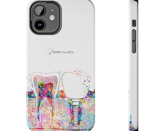 Tooth Nerd Dental Anatomy Tough Phone Cases for Dentist Gift, Dental Assistant, Dental Hygienist