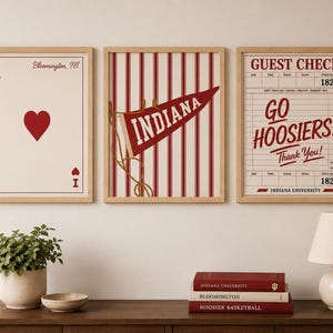 Indiana Hoosiers Wall Art Set, Trio of Prints for Dorm Decor