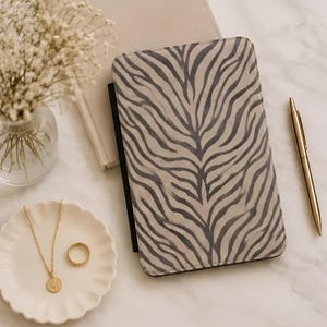 Zebra Print Case for Kindle, Satin Finish E-Reader Sleeve with Magnetic Closure