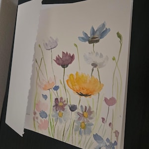 Carte de voeux aquarelle oeuvres d'art originales fleurs peintes à la main