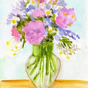 Carte de voeux aquarelle, oeuvre d'art originale peinte à la main