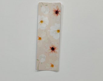 White to Pink Floral Delight Bookmark, white flower Bookmark