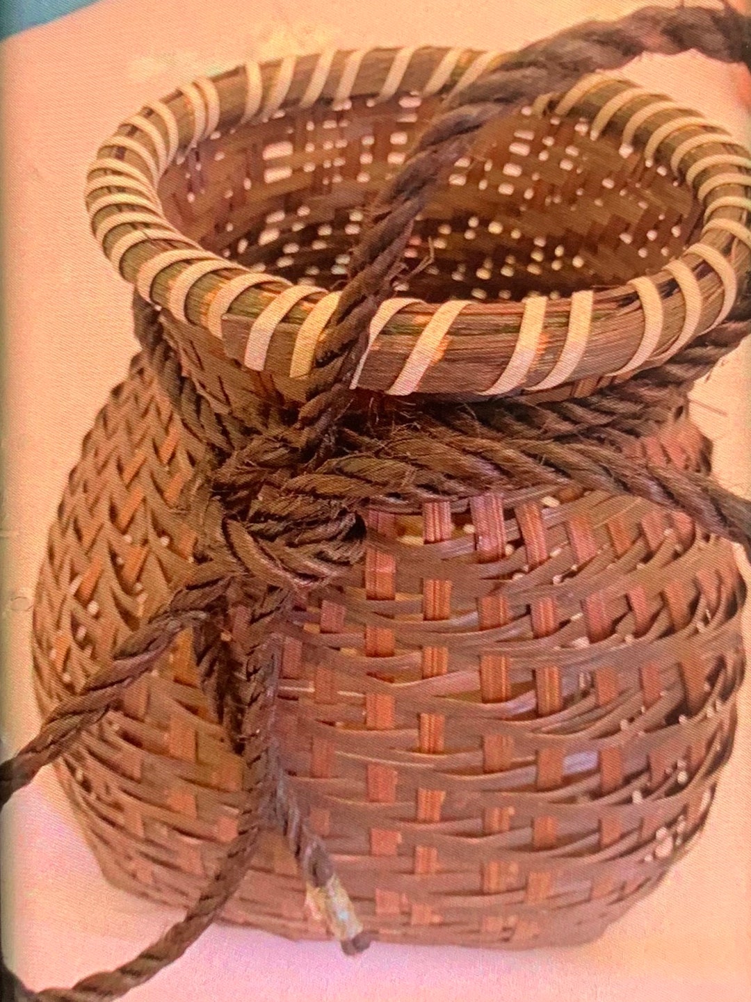 Handmade Vintage Woven Bamboo Fish Basket Etsy