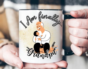 Personalisierte Tasse für neuen Opa, Tee- und Kaffeetasse, Vatertagsgeschenk für werdenden Opa, Geschenkidee für Sohn und Tochter zum Schwiegervater, Geschenk zum ersten Mal