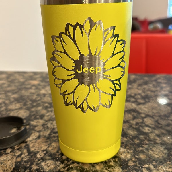 Jeep sunflower 20 oz tumbler