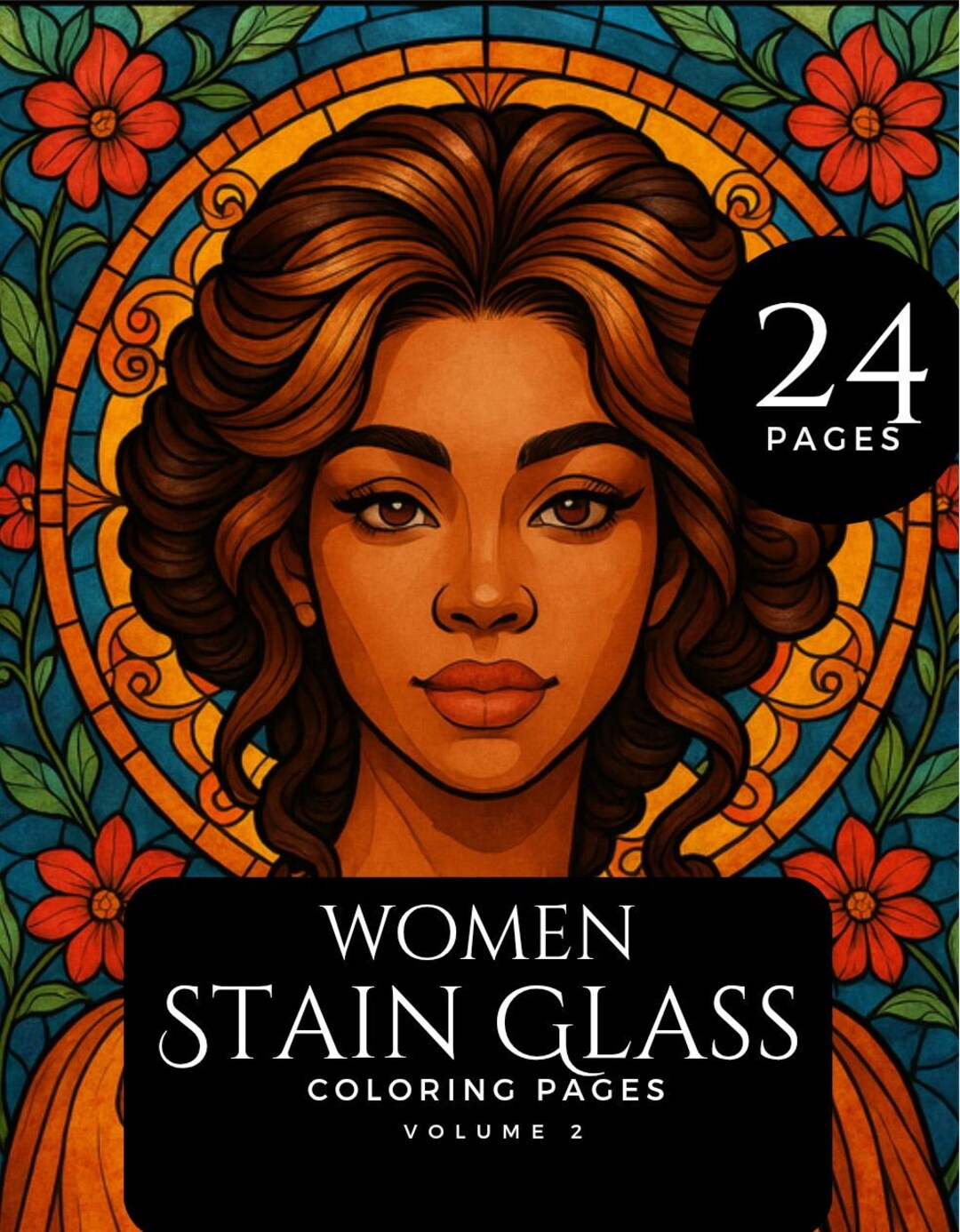 Stain Glass Women Coloring Pages, Stain