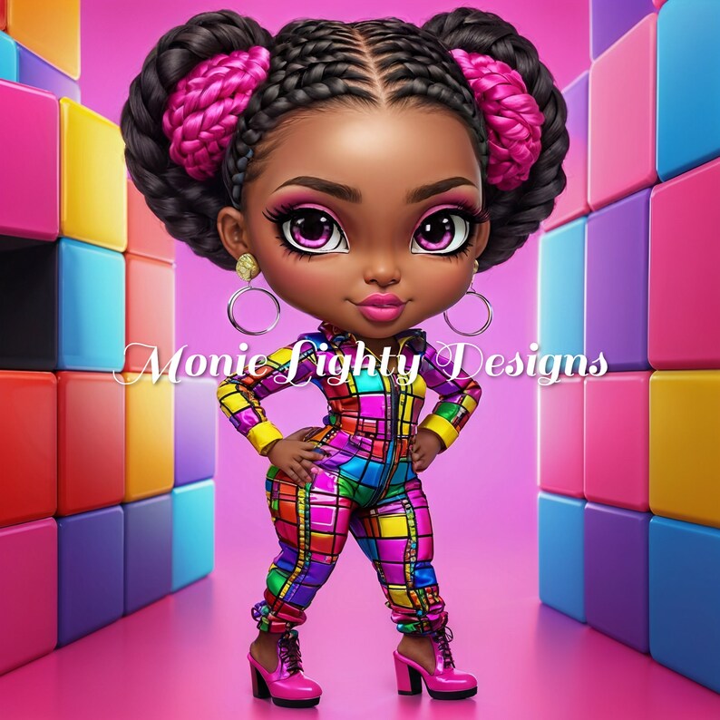 Chibi, Pink Cube, Blocks, Digital Prints, Digital Art, Digital Products ...