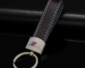Bmw Schlüsselanhänger im M-Sport Styling mit hochwertigem Leder und Stilvollem Metallring.Bmw-M Keychain    m-Sport Styling High Quality!