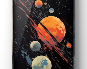 Stampa artistica cosmica planetaria: decorazione per la casa con galassia astratta (download digitale)
