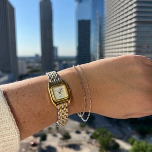 montres vintage en argent et or, montres bicolores, montres pour femmes image 3