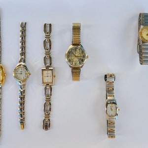 montres vintage en argent et or, montres bicolores, montres pour femmes image 1