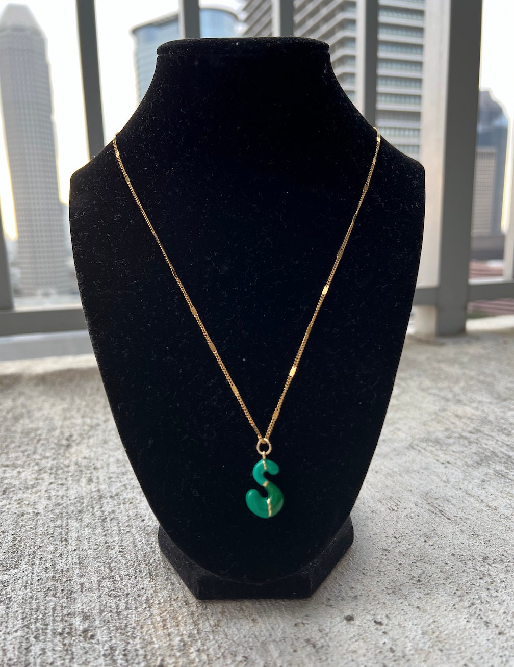 Colorful Bubble Letter Initial Necklace - Layering Jewelry