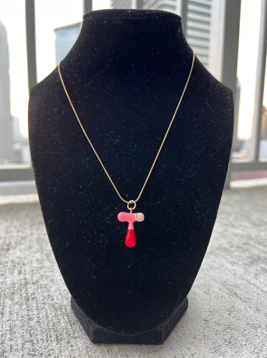Colorful Bubble Letter Initial Necklace - Layering Jewelry