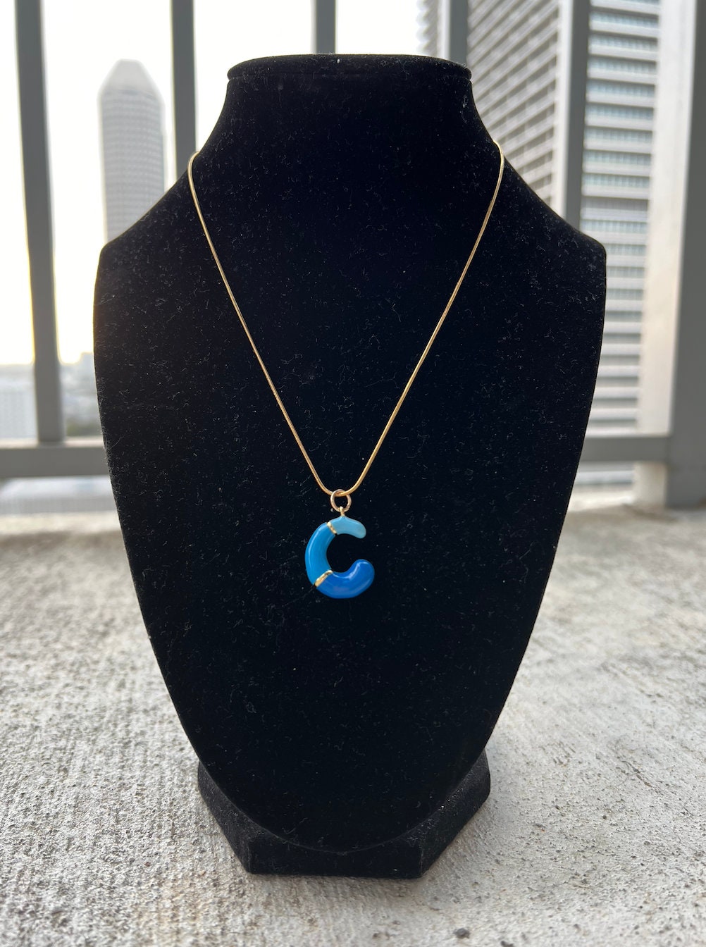 Colorful Bubble Letter Initial Necklace - Layering Jewelry