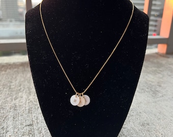 Freshwater seashell initial charm necklace