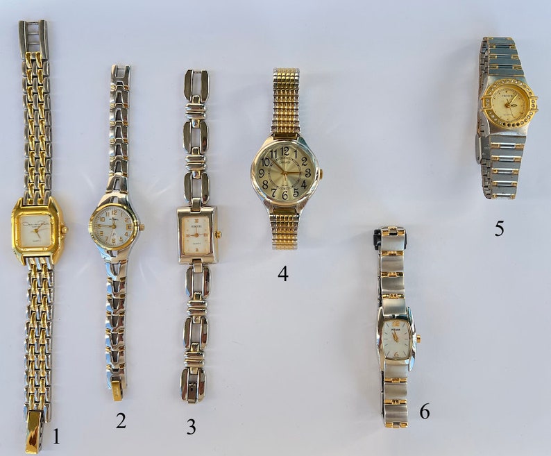 montres vintage en argent et or, montres bicolores, montres pour femmes image 4