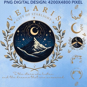Velaris City of Starlight PNG digitale download, The Night Court PNG download, boekachtig cadeau, Court of Dreams, City of Starlight Acotar Merch