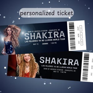 Personalized Digital Concert Ticket - Shakira Las Mujeres Ya No