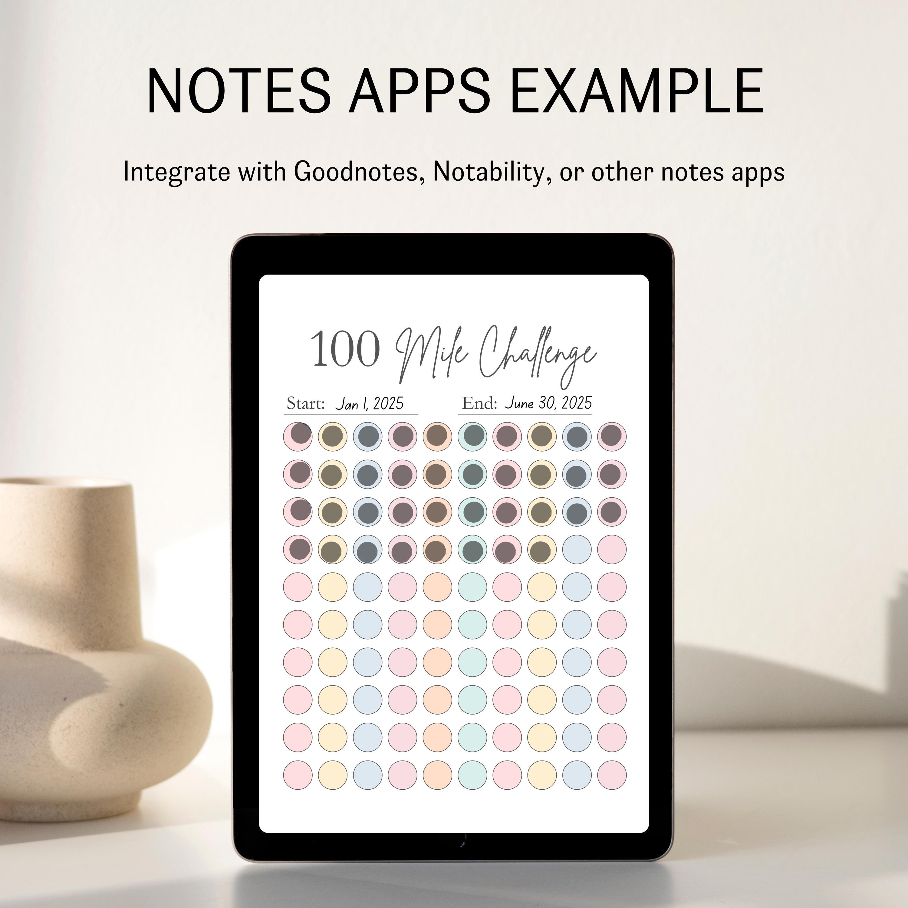 100 Mile Tracker Printable, 100 Mile Challenge, Running Journal, Step ...