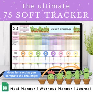 75 Soft Tracker Google Sheet, 75 Soft Challenge Tracker, 75 Day Challenge Printable, 75 Day Challenge, Google Sheet Spreadsheet