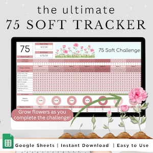 75 Soft Google Sheet, Google Sheets Template, 75 Soft Challenge Tracker, 75 Day Challenge Tracker, 75 Soft Tracker, Daily Habit Tracker