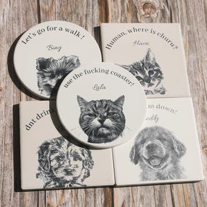 Custom Pet Photo Coaster, Personalized Pet Coaster, Custom Ceramic Coaster, Custom Photo Coasters, Personalized Pet Gift, Custom Coasters