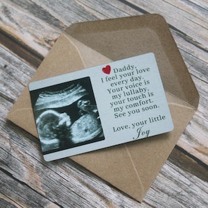 Gepersonaliseerde baby echografie cadeau, zwangerschap scan aandenken, nieuwe papa cadeau, echo fotokaart, nieuwe opa en oma cadeau, portemonnee foto