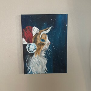 Peinture de chat d'hiver