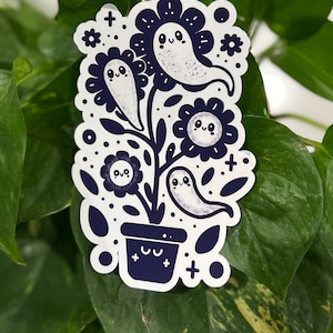 cute ghost sticker|journal,planner sticker|die cut sticker|laptop sticker|stationary|glossy vinyl sticker|halloween|halloween sticker|