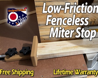 Low-Friction Fenceless Miter Stop