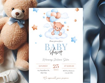Customizable Baby Shower Invitation Template (Digital Download)