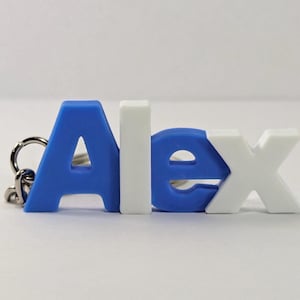 Personalisierter Namensanhänger - Personalisierter 3D Gedruckter Schlüsselbund Einzigartig - Geschenk für Sie oder Ihn - Buntes Namensschild - Taschenanhänger - Einzigartiger Schlüsselring