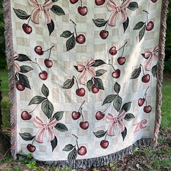 Pink Throw Blanket With Initials Etsy