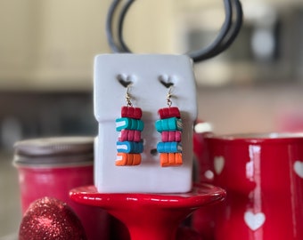 Book Stack Clay Earrings