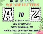 SQUARE Letter Templates - 1ft, 2ft, 3ft, 4ft, 5ft