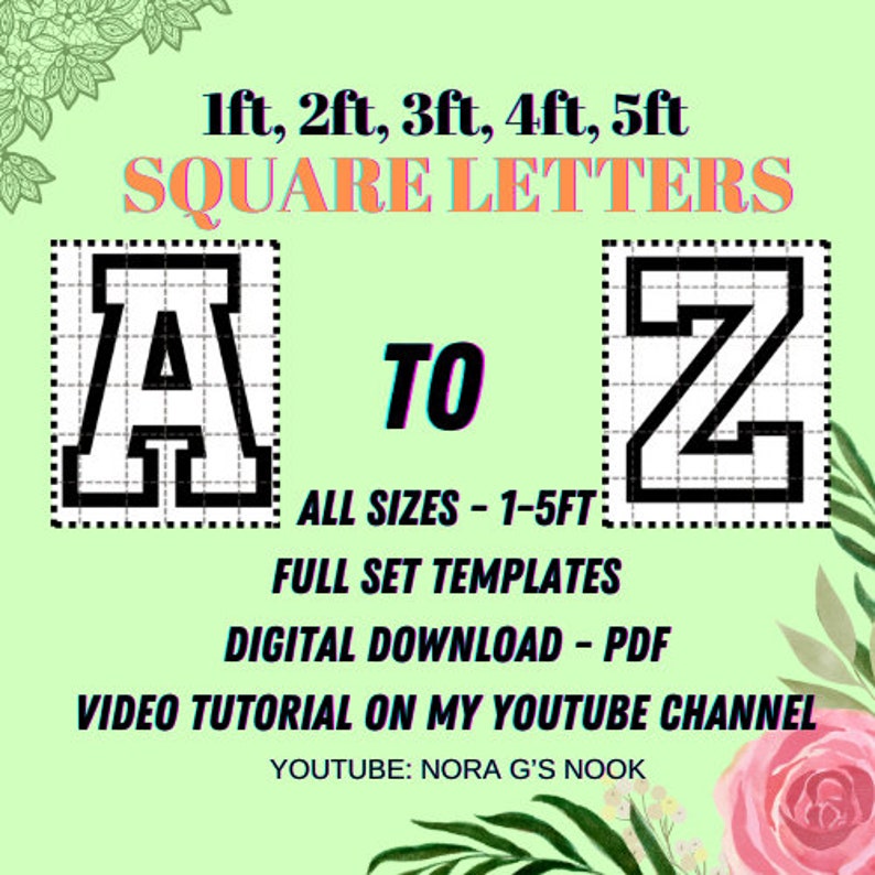 SQUARE Letter Templates 1ft 2ft 3ft 4ft 5ft Etsy SQUARE Letter Templates 1ft 2ft 3ft 4ft 5ft Etsy